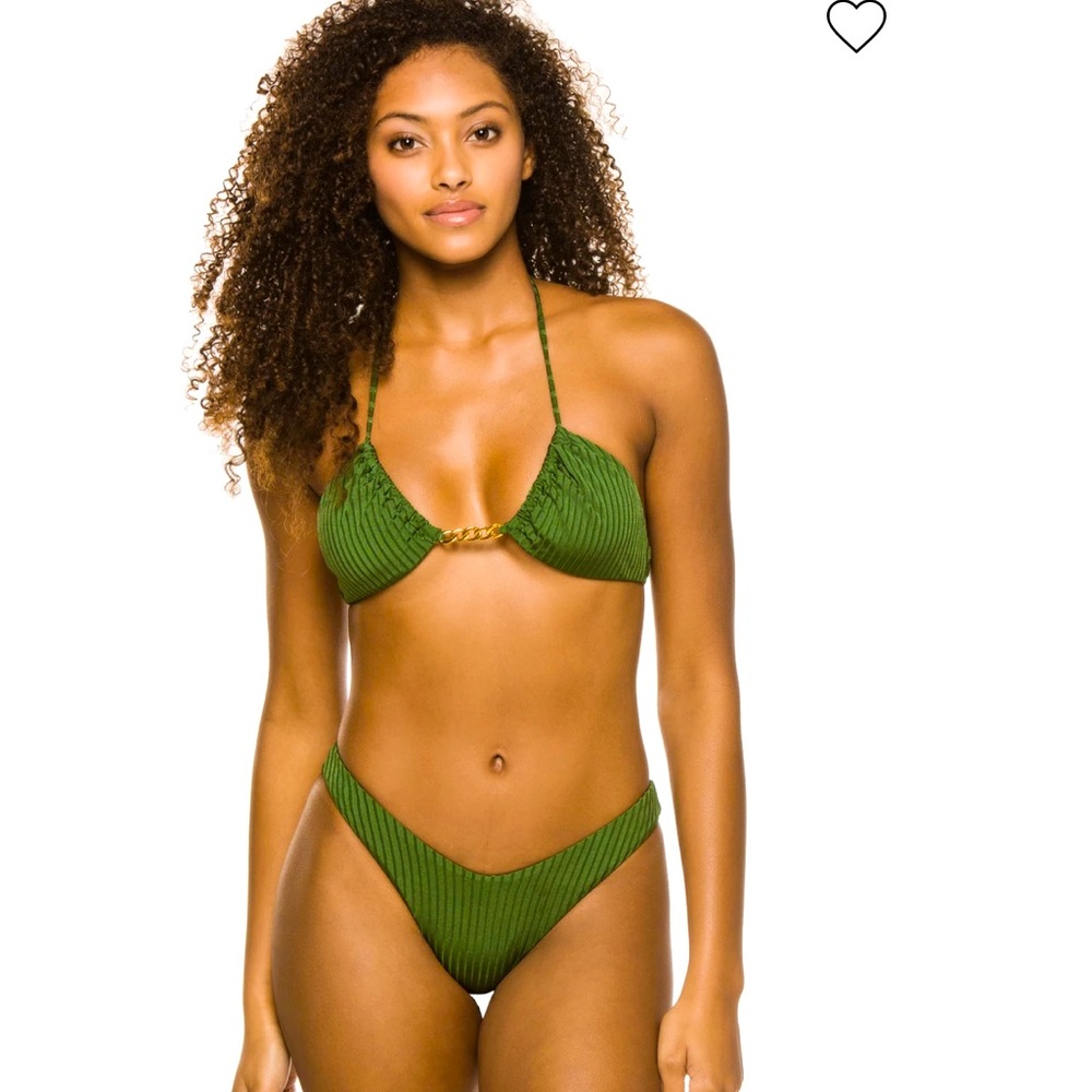 EverythingButWater Green Ribbed Bikini